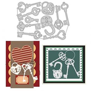 GLOBLELAND Matrices de D&eacute;coupe Vintage Love Keys en M&eacute;tal Vintage Love Magic Locks Pochoirs de Gaufrage pour la Fabrication de Cartes en Papier D&eacute;coration DIY Scrapbooking Album Craft Decor (GLOBLELAND FR, neuf)