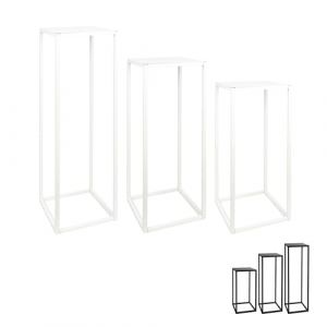 Natural Goods Berlin 1 support de fleurs en métal blanc 90 cm – Support carré décoratif – Tabouret de fleurs d'extérieur inoxydable, stable et facile d'entretien – Idéal comme support de fleurs pour (NaturalGoodsBerlin, neuf)
