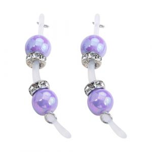 Faux piercing téton réglable Transparent Silicone Corps Anneau de téton Violet Non Piercing Faux téton Candy Ball Style Bijoux de corps pour femmes (Piercing Jewelry, neuf)