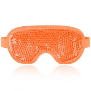 NEWGO Masque Yeux Froid, Masque Des Yeux Gel Gonflés, Cernes, Migraine Réutilisable masque froid pour les yeux avec dos en peluche de Poche de Glace en Yeux pour Thérapie Froid Chaud (L'orange) (BK Newgo, neuf)