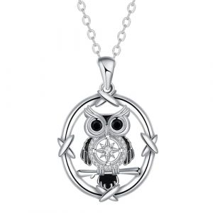 J.MUEN Collier Hibou Bijoux Cadeaux pour Femme en Argent Sterling 925 Animal Hibou Pendentif Collier Bijoux de No&euml;l pour Les Filles Femmes (MUEN JEWELRY, neuf)