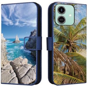 CAXKJE Coque Personnalisée pour Honor Play10 Cuir PU Protection Housse,avec Votre Propre Photo Image Texte Nom Housse,Etui en Case Silicone Bumper Cuir Etui Flip Cover -SAMHD-Blue (YICHUANGXING STORE, neuf)