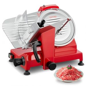 FOHERE Trancheuse &Eacute;lectrique Max 300W, Commerciale &agrave; viande Trancheuse &agrave; Jambon Lame 254 mm, Trancheuse Charcuterie Epaisseur r&eacute;glable 0-12 mm Couper en Tranches Viande Fromage L&eacute;gumes (Fuduosii, neuf)