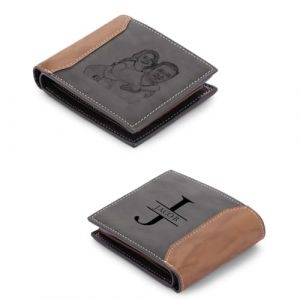 Lam Hub Fong Portefeuille Homme Personnalis&eacute; avec Photo Initiale Porte Monnaie Homme avec Pr&eacute;nom Gravure Cadeaux Personnalis&eacute;s pour Hommes Anniversaires No&euml;l (# 1) (personalised jewel, neuf)
