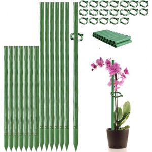 Tuteurs pour Plantes,20 Pi&egrave;ces Tuteur Plante Interieur, 20 Tiges de Plantes Clips, 10 Tiges Tube d'extension, Attache Plante, Tuteur Orchidee, Fixation de Croissance des Plantes(40 cm x 11 mm) (CELIYAHOMEDECOR, neuf)