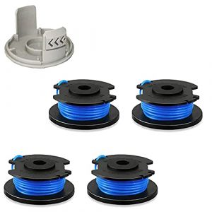 Bobine de Rechange pour Coupe bordure,0,065" AC14RL3A Bobine de Rechange Nylon Alimentation Automatique pour Ryobi One 18V 24V 40V,Bobine pour D&eacute;broussailleuse(4 Bobine + Capuchon AC14HCA) (anytopeu, neuf)