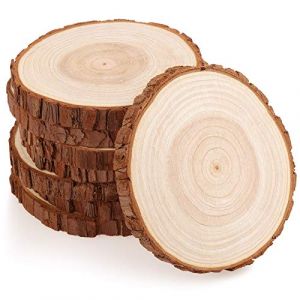 Fuyit Rondin de Bois 14-15cm Sans Trou 8 Pcs Tranches de Bois Naturel Convient pour Decoration Noel Bois, Marque Place Mariage, Pyrograveur Bois (LaikedaEU, neuf)