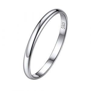 Grosse Bague de Pouce Femme 67 Argent 925,Anneau pour Hommes,Enfant Fille,Épaisseur 2 mm,Bijoux Cadeau Anniversaire Femmes,Couples,Filles (KACY-EU, neuf)