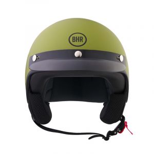 BHR Casque Demi-Jet 839 de Casque Scooter Homologu&eacute; ECE 22.06 avec Visi&egrave;re Solaire &agrave; Trois Boutons & D&eacute;clencheur Microm&eacute;trique - Vert Mat S (BHR S.p.A., neuf)