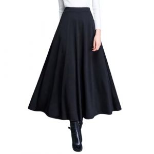 Jupe Longue Fluide Femme Taille Haute- Jupe Boheme &Eacute;vas&eacute; Slim Couleur Unie Trap&egrave;ze A-Line Ample D&eacute;contract&eacute; Confortable Vintage Chic Et &Eacute;l&eacute;gants d'affaires Temp&eacute;rament Passe-Partout Skirts (Hrihua, neuf)