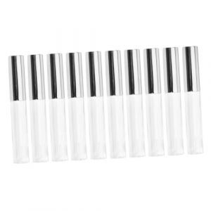 VICASKY 10pi&egrave;ces Tubes Circulaires Pour Gloss &agrave; L&egrave;vres Transparente Flacons Plastique R&eacute;utilisables Pour Cosm&eacute;tiques &Eacute;l&eacute;gants Et Portables Pour Femmes Argent (Micanties, neuf)