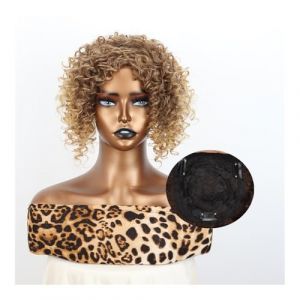 Chignon, Postiche chignon d&eacute;coiff&eacute; &ndash; perruque synth&eacute;tique boucl&eacute;e africaine for femme(Light brown) (hkuikui, neuf)