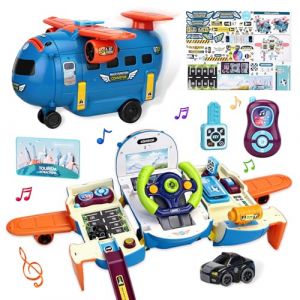 TAVADA Avion Jouet Voiture Enfant,Simulateur de Conduite Enfant avec Sons et Tirelire,Jouets Transporteur de Voitures pour 3+ Ans Gar&ccedil;ons Filles,Cadeau d'anniversaire pour Gar&ccedil;ons et Filles (HADALA YYDS Kft., neuf)