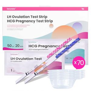 Femometer Test Ovulations 50 + Test de Grossesse Précoce 20 en Bandelette Urinaire pour Fertilité Femme, Résultats Précis Digital Vous Aide A Concevoir (RQKJ-FR, neuf)