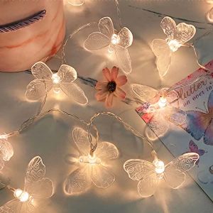 Guirlande lumineuse papillon, KINGCOO 3 m, 20 LED, guirlande lumineuse d&eacute;corative &agrave; piles pour papillons, int&eacute;rieur/ext&eacute;rieur, pour la maison, chambre &agrave; coucher, f&ecirc;te, anniversaire, &eacute;t&eacute;, jardin (Redwood2019, neuf)