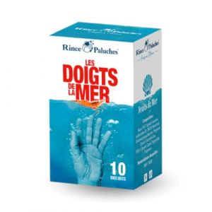 CALLVIN | Rince-Doigts 'Les Doigts de la Mer' | Pack de 10 Serviettes Humides Parfumées pour Nettoyage des Mains | Idéal pour Les Repas de Fruits de Mer | Éliminez les Taches comme un Requin en Chasse (Callvin Condoms, neuf)