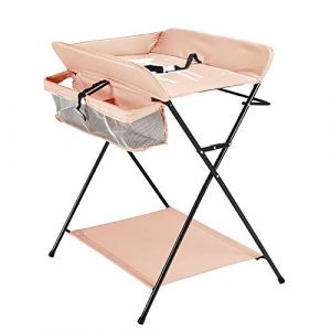 HarBin-Star Table à langer Baignoire, Station à langer pliable, Commode à langer mobile, table à langer pour bébé avec ceinture de sécurité et compartiments de rangement, station à langer (kaki) (HDPDZ, neuf)