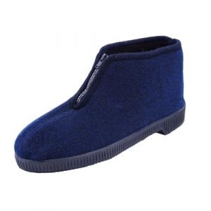 JOMIX Chaussons Bottillon Homme avec Fermeture &Eacute;clair Pantoufles Hiver Chaudes Antid&eacute;rapantes Semelle Caoutchouc Faciles &agrave; Enfiler pour Seniors Personnes &Acirc;g&eacute;es Fabriqu&eacute; en Italie ITU2418 Bleu 41 (JOMIX EUROPE, neuf)