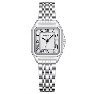 CIVO Montre Femme Analogique Etanche: Montres Quartz Femme Acier Inoxydable Argent - Montre Chiffres Romains Carre Petit - Cadeau Élégante pour Femmes (Baixin Shop, neuf)