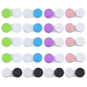 20 Pi&egrave;ces &Eacute;tuis &agrave; Lentilles de Contact, Color&eacute; &Eacute;tui de lentilles de Contact, Boite Lentille de Contact avec Capuchons Gauche/Droite, Portable, Hygi&egrave;ne, Anti-Fuite, pour Voyage &agrave; la Maison Ext&eacute;rieur (BenCo, neuf)