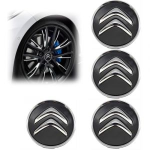 Lot De 4 Cache Moyeu, 60 Mm Enjoliveurs pour Auto, ABS Cache Moyeux, Enjoliveurs De Roue en Alliage, Compatible avec Citro&euml;n C1 C2 C3 C4 C5, Accessoires De Voiture, Noir (DanLanYi, neuf)