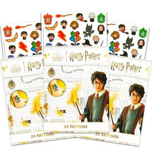 Lot de 75 tatouages temporaires Harry Potter pour enfants et adolescents (accessoires de costume Harry Potter) (SEN GLOBAL FR, neuf)