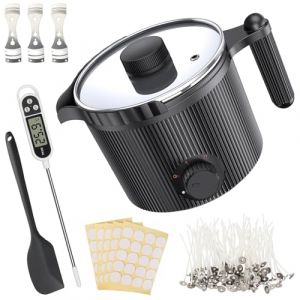 venpow Pot &agrave; cire, kit de fabrication de bougies pour adultes d&eacute;butants, pour la fabrication de bougies, ensemble comprenant un pot &agrave; cire, une cuill&egrave;re &agrave; remuer, un thermom&egrave;tre, une m&egrave;che, des (RUNPETS SALES LIMITED, neuf)