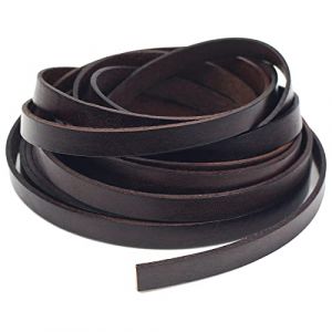 Bracelet Cuir Plat 10 mm x 2 mm x 5 m, Large, Montre en Cuir (5 m, Marron Antique) (Bella Prime Sociedad Limitada, neuf)
