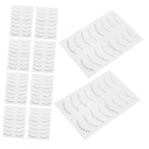 VICASKY 10 Feuilles autocollants faux cils temporaire kit de cils UV autocollants de maquillage pour les yeux ​​​​pour les yeux autocollants de tatouage de transfert d’eau (Micanties, neuf)
