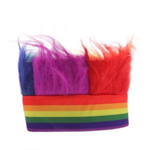 Perruque arc-en-ciel pour adulte - Élégante perruque arc-en-ciel pour fêtes, cosplay, matériau doux pour la peau, durable, concerts, mariages, célébrations, cheveux colorés (Belicious Helper, neuf)