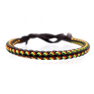 BDM Bracelet jamaïcain Homme en Cuir Bracelet Femme et avec Les Couleurs du Drapeau jamaïcain Rasta Reggae (BisuteriaDeModa, neuf)