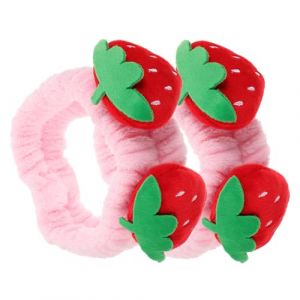 Beaupretty Lot de 2 Adorables Bandeaux de Soins pour La Peau à La Fraise pour Filles en Peluche Accessoire de Maquillage pour Femmes 2 Pièces (lorianca, neuf)