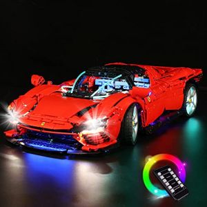 BrickBling 42143 &Eacute;clairage LED pour Lego Ferrari Daytona SP3 &ndash; Compatible avec le mod&egrave;le de briques Lego Technic, t&eacute;l&eacute;commande Kit d'&eacute;clairage d&eacute;coratif pour Ferrari Daytona SP3 (pas de mod&egrave;le) (BrickBling Lighting, neuf)