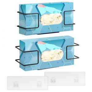 THYGIFTREE Lot de 2 Supports muraux pour boîte à Gants, Support en métal pour Gants jetables en Latex de Caoutchouc, mouchoirs en Papier, Noir (TJ.MOREE FR, neuf)