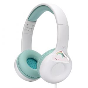 T&rsquo;NB Casque pour Enfants, Pliable, Ajustable, Port Jack, L&eacute;gers Et Confortables, Limitateur De D&eacute;cibel, Compatible Tous Smartphone, Tablettes, Ordinateur, Consoles De Jeux, Sticker Inclus &ndash; Blanc (T'nB, neuf)