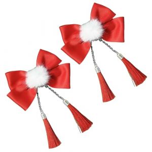 Pompons Épingle à cheveux Nouvel An Blingbling Élégant Noël Barette de Noël Coiffe Mignon Balletcore Tendance (Fahou, neuf)