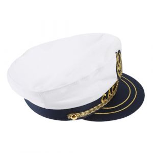 UKCOCO Chapeau de Marin Ajustable pour Adultes Accessoire de Costume Nautique pour Fêtes Cosplay et Performances Scéniques Blanc (Ting Ruo city, neuf)