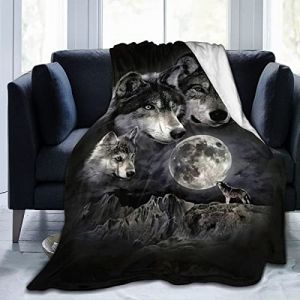 ZZXHG Plaid Polaire 240x260 Adulte Loup Animal Noir, Douce Flanelle Couverture lit 2 Personnes en Microfibre, Plaid Canape Grande Taille Jeté de Canapé, Réversible Peluche Couverture (ZZXHG Bedding(Parure de Lit, Drap de lit, Couver), neuf)