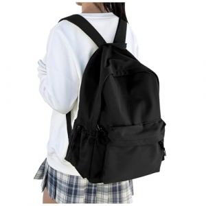 HYC00 Sac a Dos Scolaire Fille Lycee Ados Sac &agrave; Dos Coll&egrave;ge Gar&ccedil;on Sacs &agrave; dos Unisexe Loisir Backpack &eacute;cole Cartables Scolaires Daypacks Universit&eacute; Sacs d'&eacute;cole l&eacute;ger College Pack Bookbag, Noir (SUNMOP, neuf)