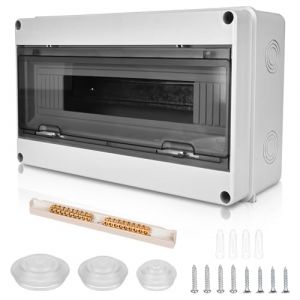 Coffret Electrique Etanche Exterieur Boîtier: Boîte Etanche Electrique Exterieur IP65, Tableau Electrique 1 Rangée, Boîtier Electrique Etanche, Coffret Electrique 18 Modules Pour Disjoncteur Mural (CEANNA, neuf)