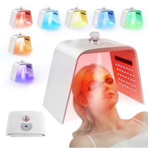 Masque de luminothérapie LED - Pliable - Avec fonction de pulvérisation - 7 couleurs - Luminothérapie - Masque LED pour le visage - Anti-rides - Appareil de salon de spa (LONGRING LIMITED, neuf)