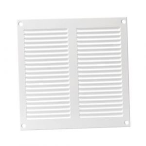 200x200mm Grille de Ventilation en Métal Blanc - Grille D'aération avec Moustiquaire (H&C Vent, neuf)