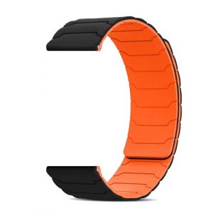 CiimWaa Bracelet Silicone 20mm/22mm/18mm, Bracelets Magn&eacute;tique, Doux, Confortable, Bracelet Sport, D&eacute;gagement Rapide, Bracelet de montre [20 mm Noir/Orange] (BuuQuu Collection, neuf)