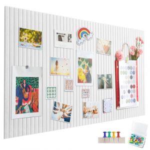 Grand tableau d'affichage autocollant en feutre - 60 x 40 cm - IVEOPPE d&eacute;coratif en feutre - 0,9 cm d'&eacute;paisseur - Pliable - Tableau m&eacute;mo - D&eacute;coration murale pour bureau et cuisine - Blanc (IVEOPPE-EU, neuf)