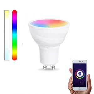 Smartfy Ampoule intelligente WiFi GU10 LED RGBW compatible avec Alexa, Google Home et Smart Life Multicolore r&eacute;glable 5 W (SMARTFY, neuf)