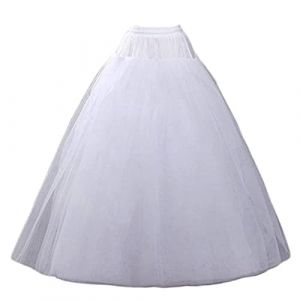 Thewasc Jupon long en crinoline pour bal de fin d'ann&eacute;e, robe de mari&eacute;e, jupon sans cerceau grandes tailles, blanc (Secret Dream, neuf)