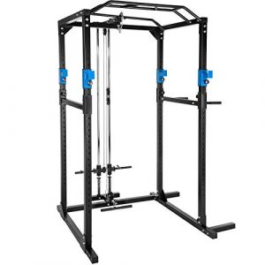 tectake® Station de Musculation Cage de Musculation Double Barre de Tractions Barres à dips emboîtables Appareil musculation Barre musculation Sport Maison Fitness 136 x 142,5 x 215 cm (Made4Home SAS, neuf)