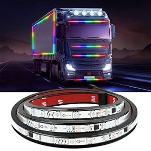Bande Lumineuse d&eacute;corative pour Voiture, 78"/2m 24V Bande de Feux diurnes dynamiques de Couleur avec t&eacute;l&eacute;commande pour camions, fourgonnettes (MaiMiao store, neuf)