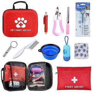 12 Pi&egrave;ces Trousse de Secours Vide Trousse de Premiers Soins Kit de Premiers Secours Chien Mini Trousse Premier Secours pour Les Soins &agrave; Domicile et Les urgences Lors de Voyages &agrave; l'ext&eacute;rieur (Solidbuyv, neuf)