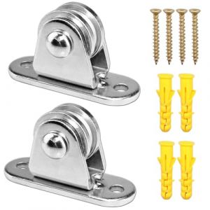 2 Pièces Poulie De Levage Mouflage, Contient Des Vis, Roulette À Rainure En V, Roulette De Levage, Roue Gorge Poulies Cable Pour Cordes Rail Portail (ROBFLOR MARKET CARS, neuf)